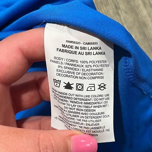 Nike Dri-Fit Crew Neck Tank Top Racerback Mesh Athletic Fit Royal Blue Medium - Picture 4 of 5